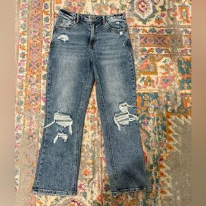 Distressed Blue Jeans